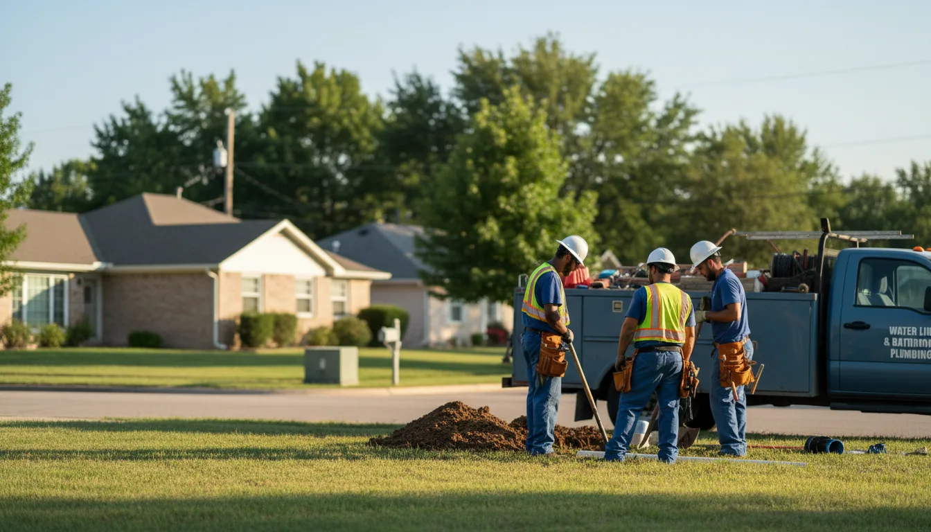 Residential water line and bathroom plumbing service in Coleman, OK